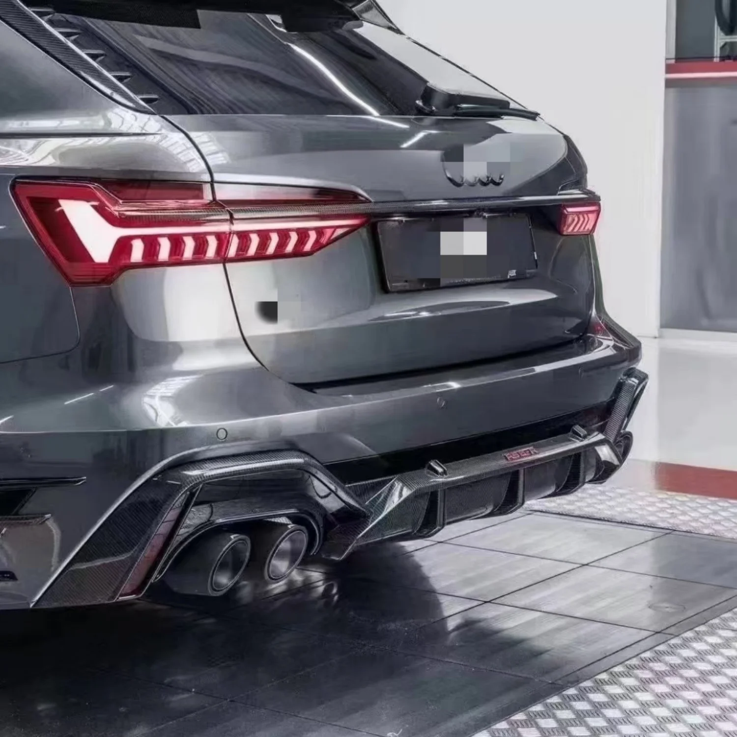 Автомобильный сепаратор заднего бампера для Audi C8 RS6 ABT диффузор из углеродного