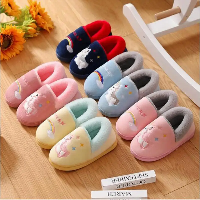 New Unicorn Kids Slippers For Toddler Boys Indoor Shoes Baby Girl Fur Slides Cotton Flip Flop Warm Winter House Children Slipper 3 New Unicorn Kids Slippers For Toddler Boys Indoor Shoes Baby Girl Fur Slides Cotton Flip Flop Warm Winter House Children Slipper 3