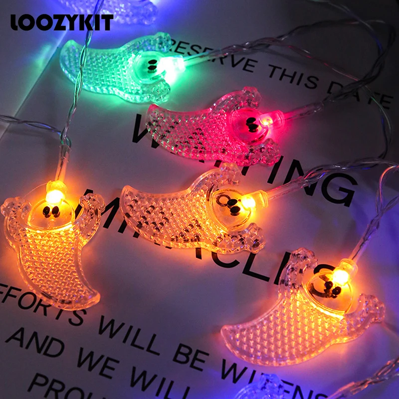 

Halloween LED Light String 3/1.5M Pumpkin Skull Eye Balls Ghost Festival Party Lantern Spooky Lamp Bar Horror Prop 2023