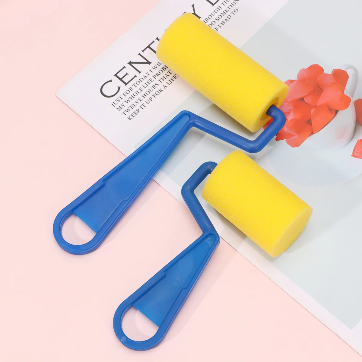 

4Pcs Brush, Brushes Sponge Brush Paintbrushes Kids Brushes Roller Brushing Supplies for DIY Painting and Craft