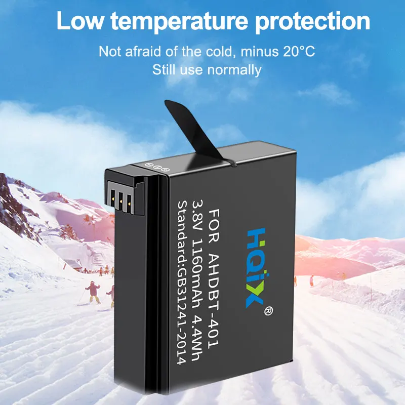 Фото HQIX для Gopro Hero 4+ Камера AHDBT-401 двойной заряд зарядное устройство Аккумулятор №4