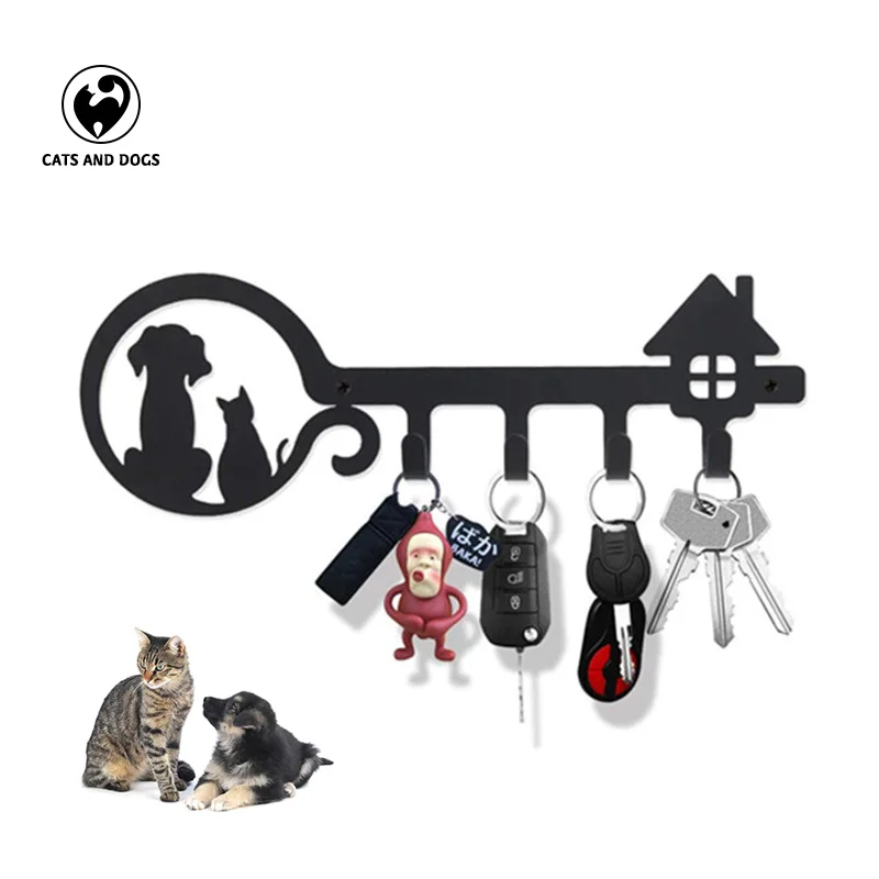 

Creative Pet Pattern Metal Hook Wall Mounted Portable Hanging Object Personalized Wall Decoration Hook Stable No Punching