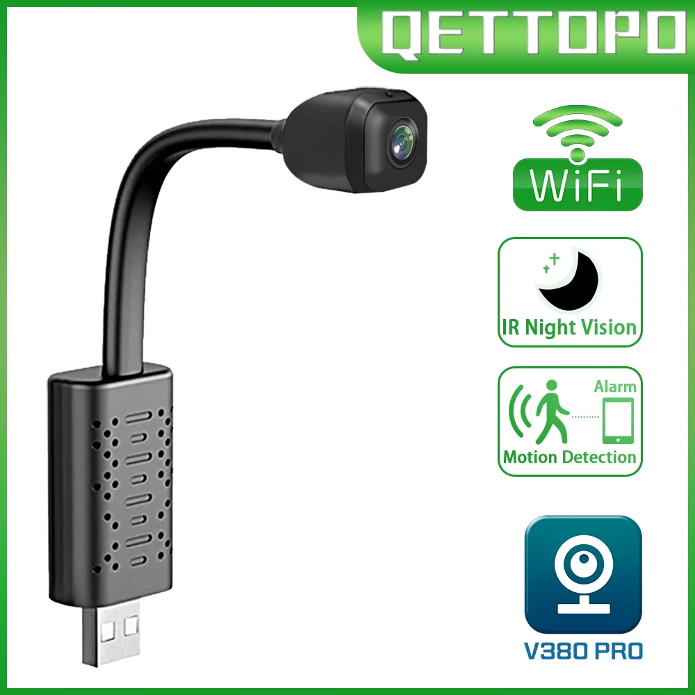 

Мини-камера видеонаблюдения Qettopo V380 с поддержкой Wi-Fi, 4 МП, 120 °
