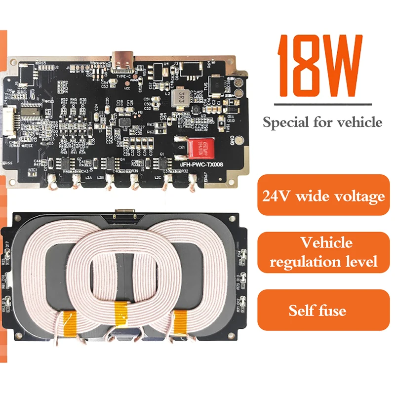 

Беспроводное зарядное устройство для быстрой зарядки автомобиля, 18 Вт