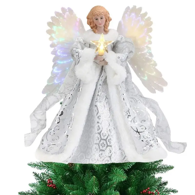 

Рождественская елка Topper Angel Flat Acrylic Angel кулон в виде дерева Topper светильник кой, Классическая Статуя Ангела Treetop на Рождество