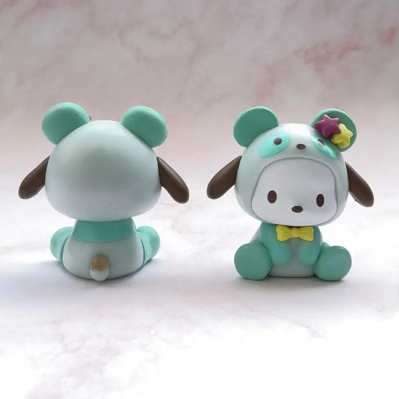 

My Melody Pachacco Green Anime Figures Cute Doll Japanese Pvc Materials Diy Accessories Gifts Figure Pachacco Mini Size Toys