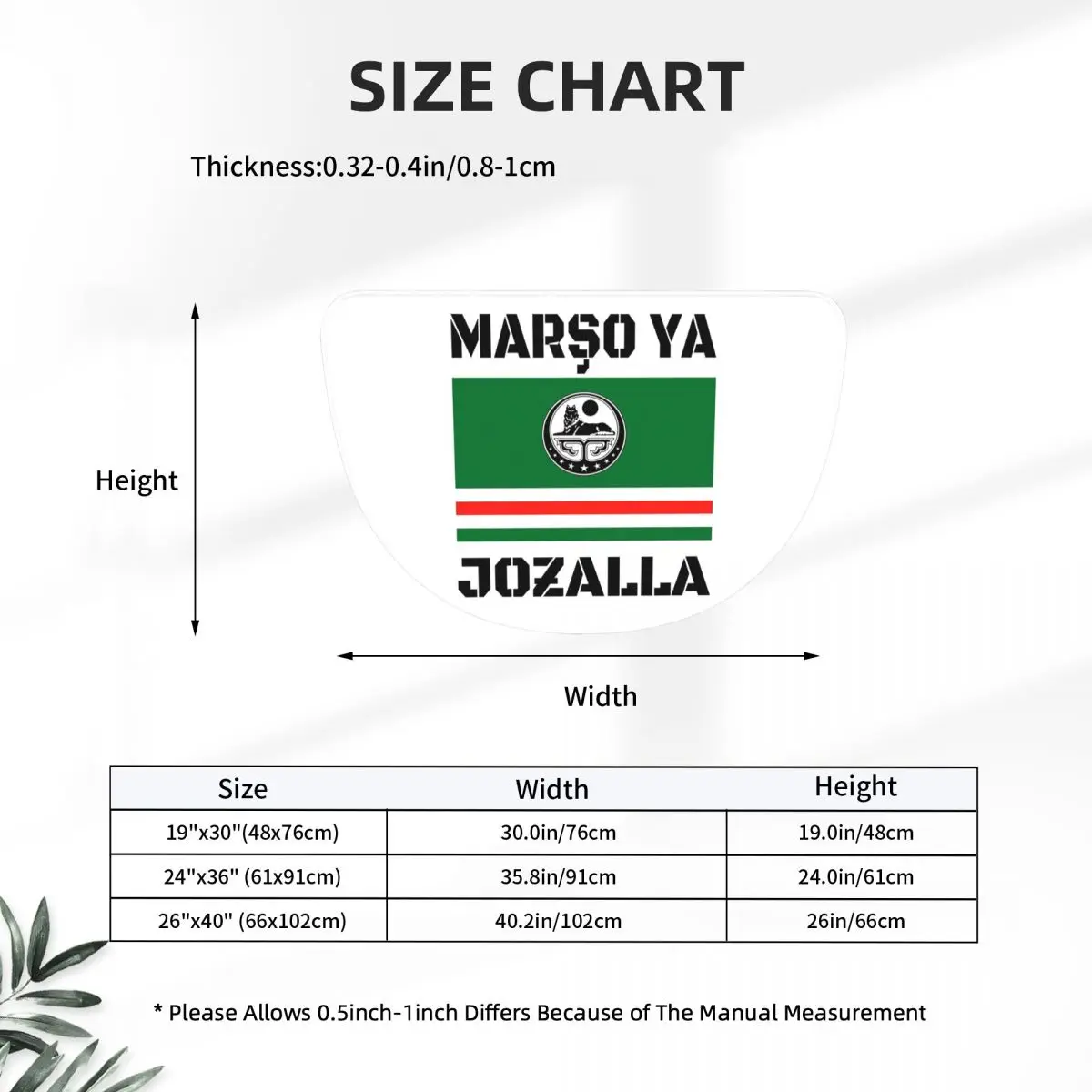 Фото Мягкий фланелевый полукруглый коврик Marso Ya Jozalla Ichkeria Flag, нескользящий, впитывающий, для ванной комнаты и гаража. №2