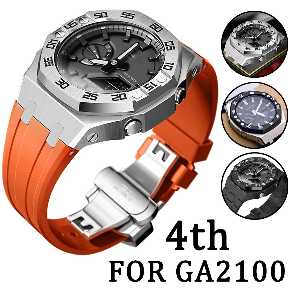 

Аксессуары для замены ремешка, модифицированный металлический ободок 4-го поколения, аксессуары из нержавеющей стали для часов, чехол, рези...