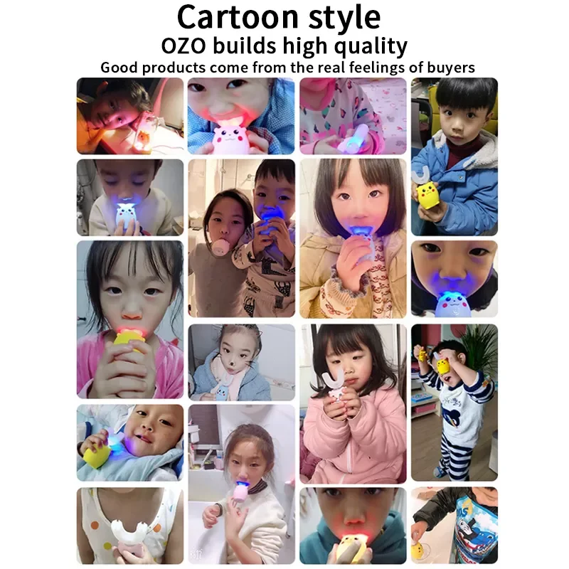 

Smart Toothbrush Kids Silicon Automatic Ultrasonic Teeth Tooth Brush Cartoon Pattern Children 360 Degrees XaoMi U