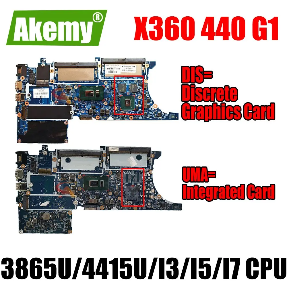 

For HP ProBook X360 440 G1 Laptop Motherboard Mainboard 3865U 4415U i3 i5 i7 8th Gen CPU 17869-1 Motherboard