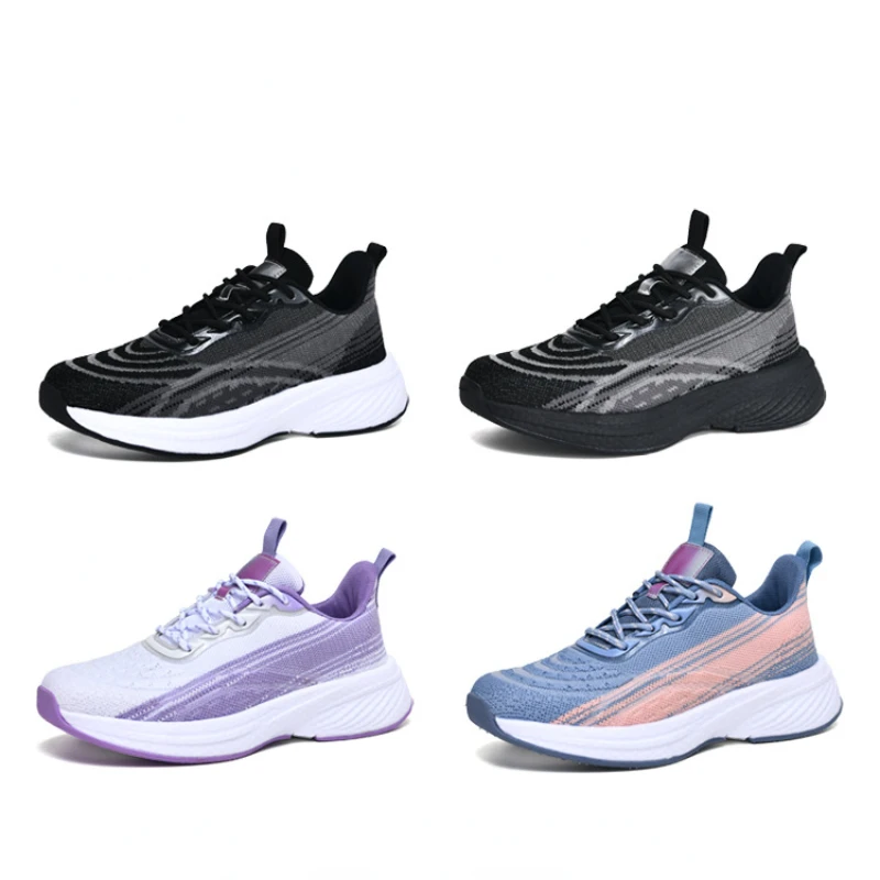 New Mesh Fashion Women's Running Shoes Lace-Up Sports Casual Sneakers Mesh Breathable Lightweight Comfortable Footwear