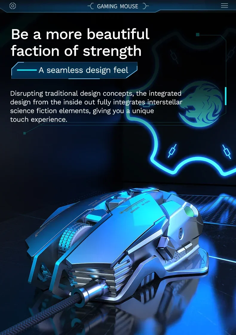 RGB 6400 DPI Магнитная всасывающая Проводная Механическая мышь сделай сам для