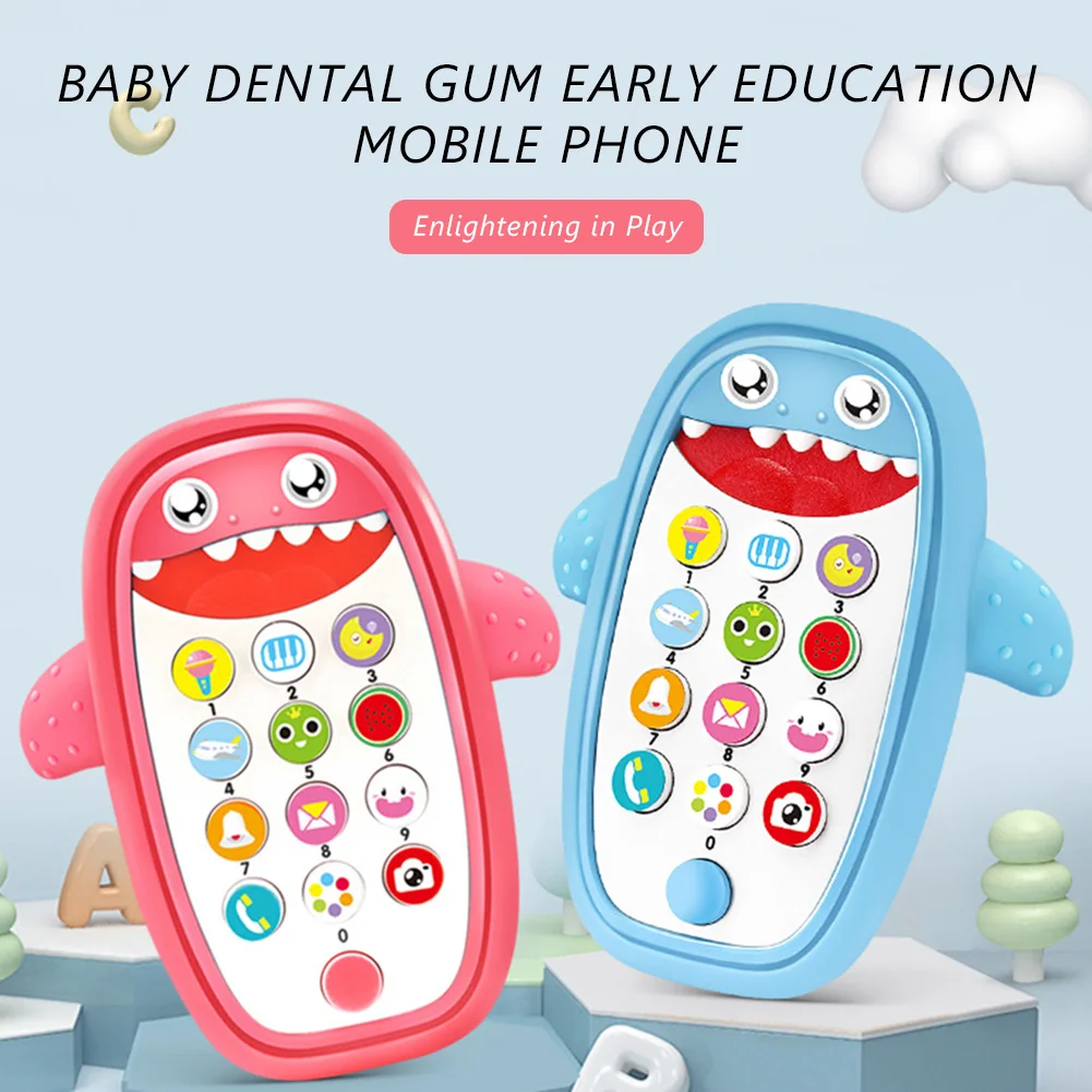 

Babys Sharks Cell Phone Toys Fall Resistance Early Education Toys Gift For Kids Boys Girls Baby Educational Toy Shark Tooth