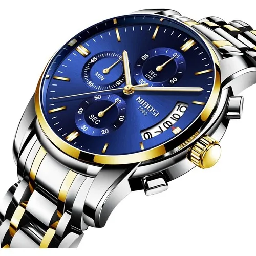 

Nibosi Chronograph Men 'S Watch Waterproof Stainless Steel 2353