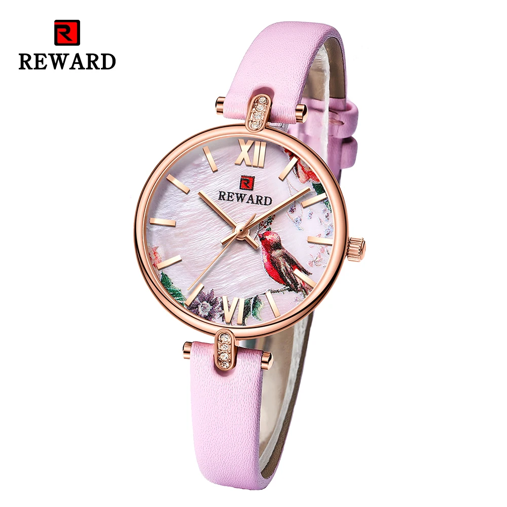 REWARD Повседневные винтажные женские наручные часы японские кварцевые недорогие