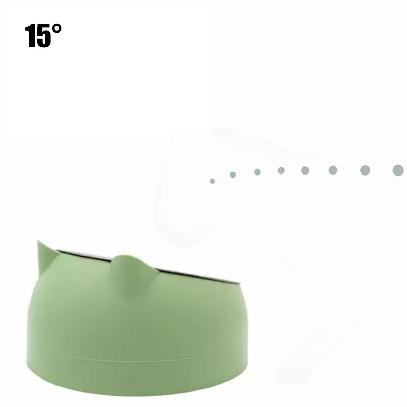 

2023NEW Cat Bowls 15 Degrees Tilted Stainless Steel Dod Bowl Non-slip Base Puppy Pet Food Drink Feeder Neck Protection Dish Bowl