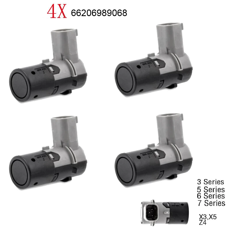 

4Pcs Car Reverse Backup PDC Assist Parking Sensor For -BMW E39 E46 E60 E61 E66 E83 X3 3 5 7 Series 66206989068