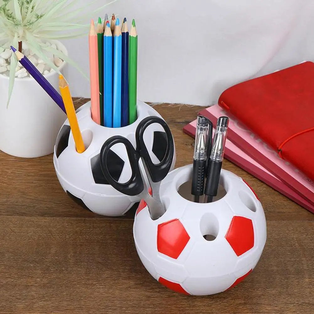 

Football Pen Holder Plastic Durable Desktop Storage Box Pencil Stationery Supplies Storage Rack Multifunctional Of J5u3