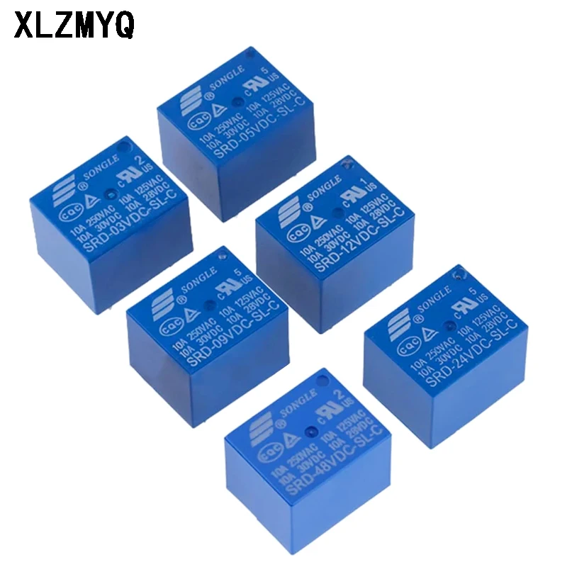 20 шт. реле мощности SRD-05 в 06 09 12 В 24 48 постоянного тока-реле Φ 10 переменного тока 5