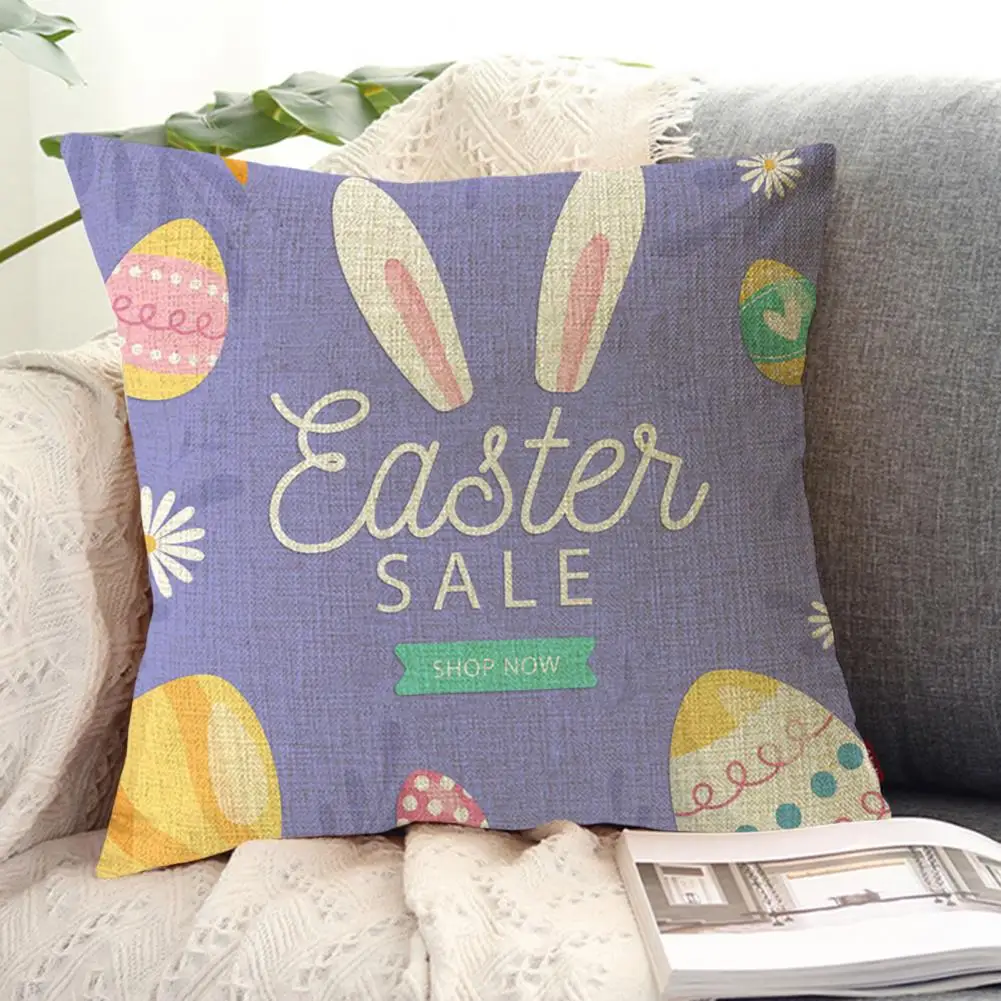 

Stylish Anti-pilling Colorful Eggs Easter Festival Pillow Case for Indoor Throw Pillow Case Pillow Cover