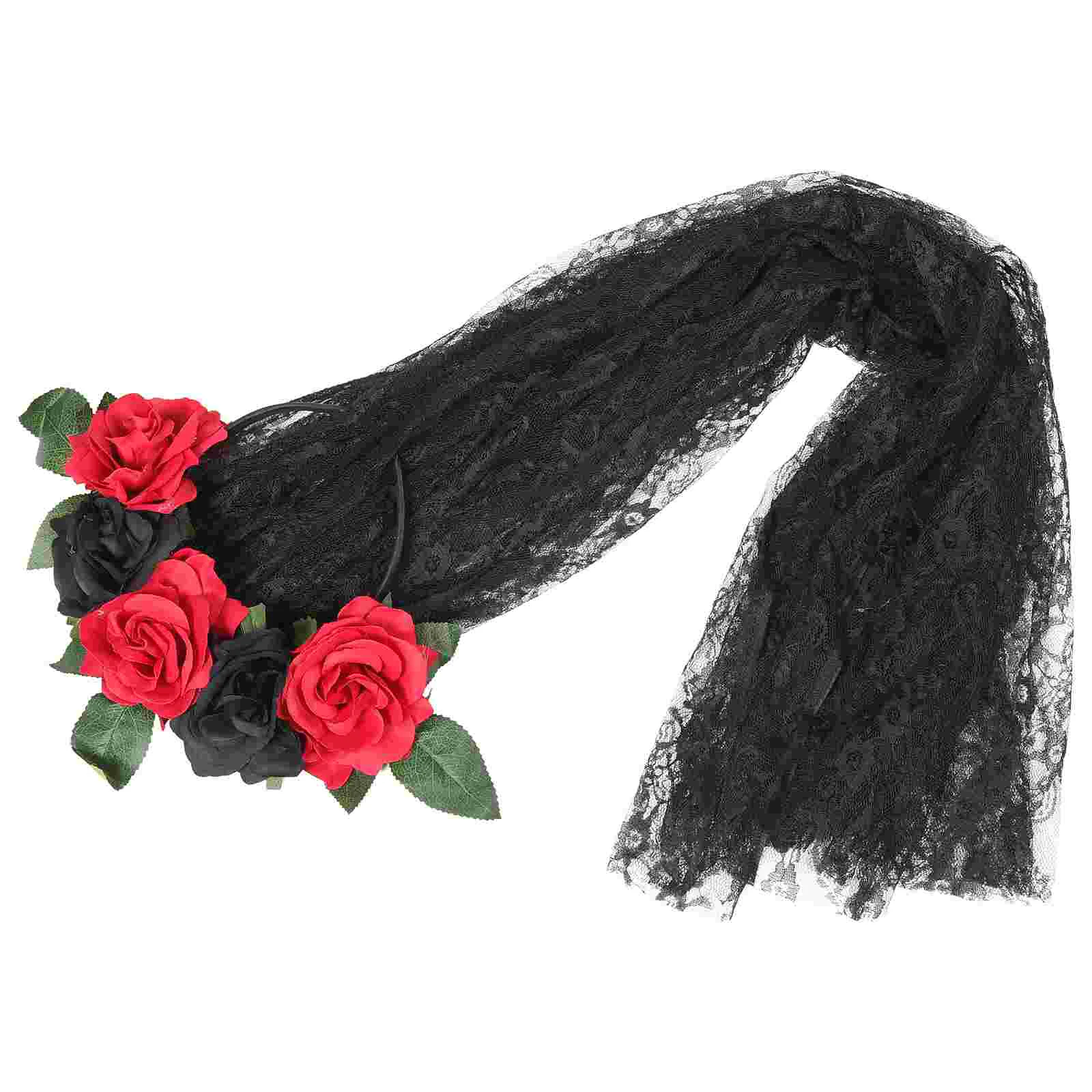 

Wreath Day The Dead Headpiece European American Lace Goth Headbands Veil Bride Accessories Lolita
