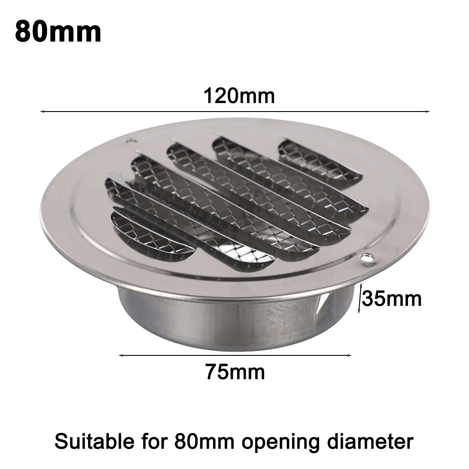 Круглая решетка вентиляции из нержавеющей стали 70-300 мм