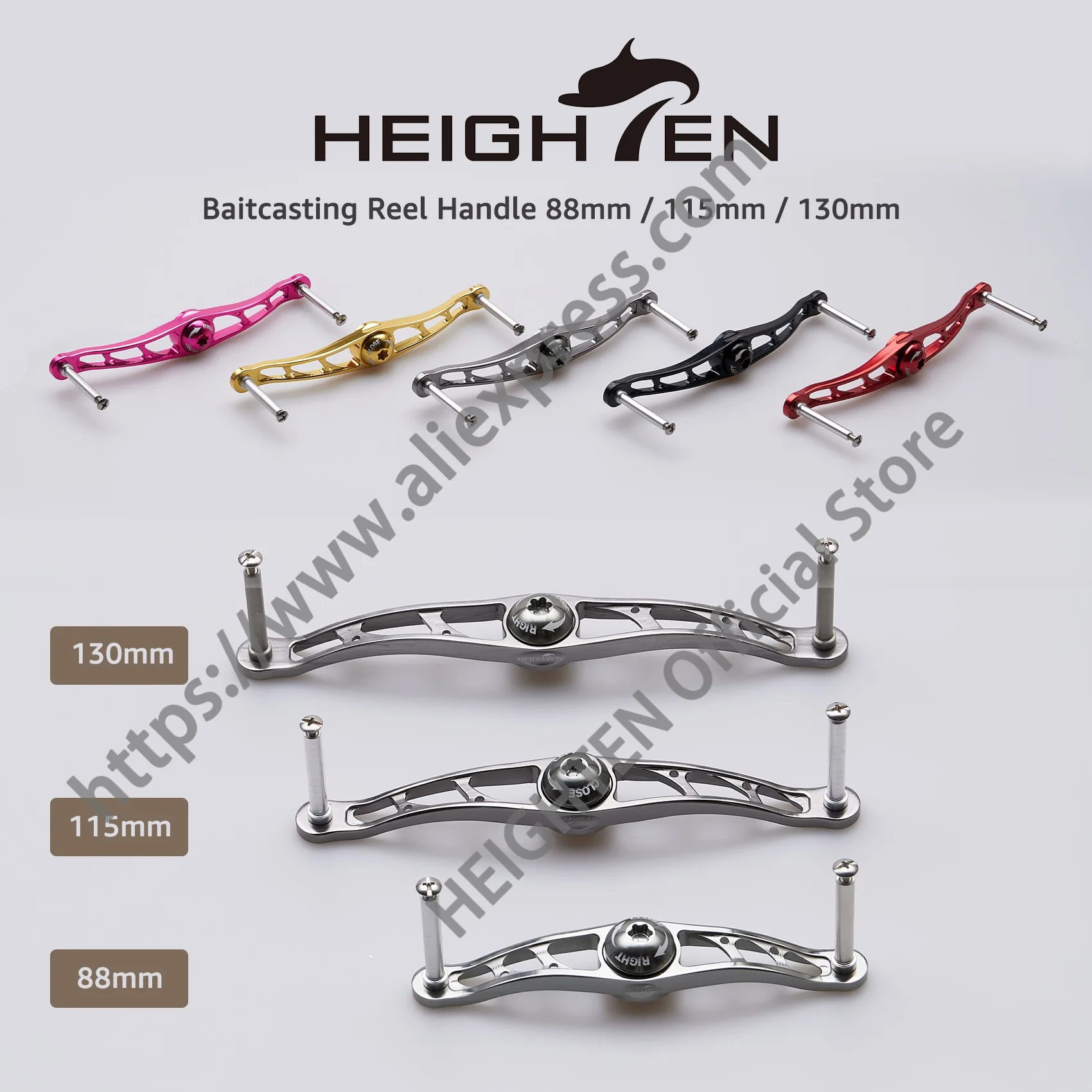 HEIGHTEN Baitcasting Reel Handle 88mm/115mm/130mm Without Knob For Shimano & Daiwa Abu Bait Reel
