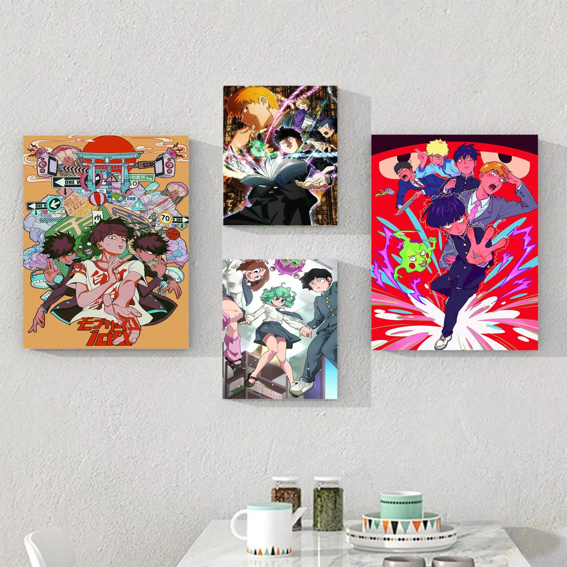 

Japan Anime Posters Mob Psycho 100 Good Quality Prints and Posters Vintage Room Home Bar Cafe Decor Kawaii Room Decor