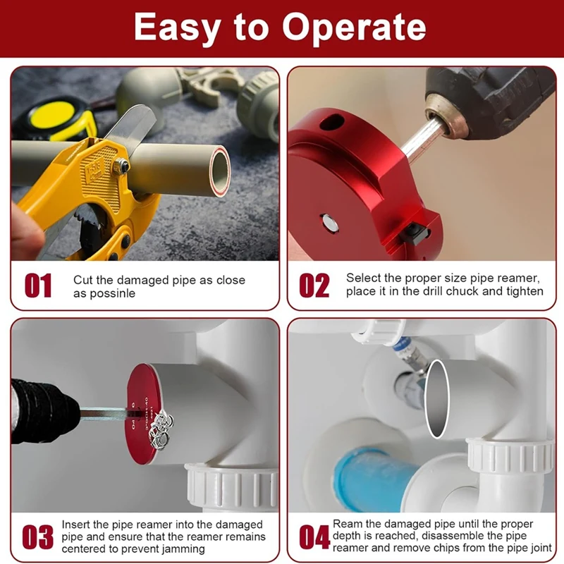 BEAU-2 шт. фитинги из ПВХ головка 1-1/2 и 2 дюйма развертка для труб пластиковых