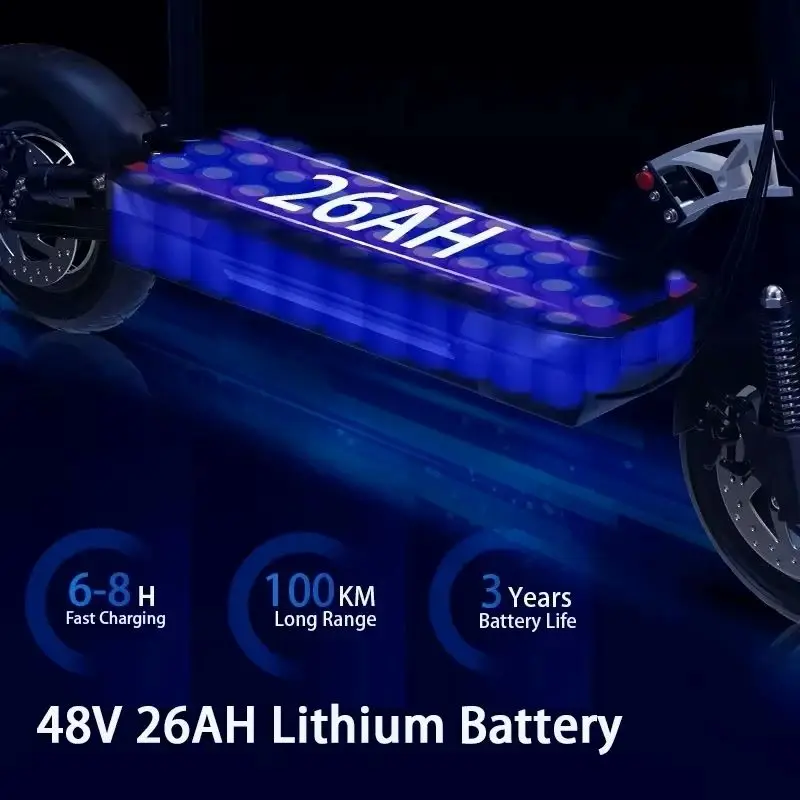 Электрический самокат X48 с одним двигателем 1200 Вт 48 В литиевая батарея E-самокат