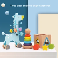 liqu montessori toys for 2 year old boys girls 3pcs kids wooden toys preschool educational learning toy for kids