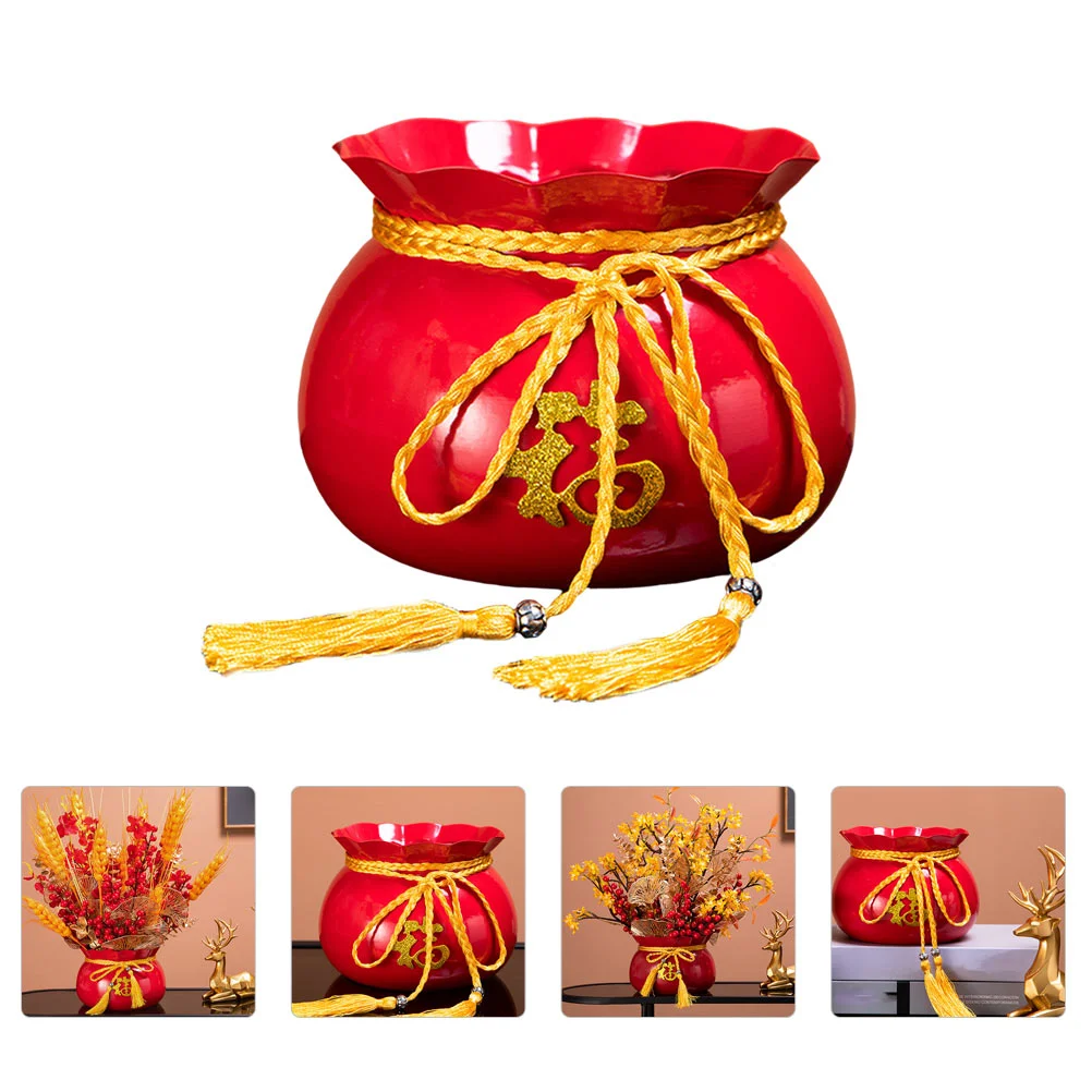 

Flower Potplanter Decor Treasure Chinese Pots Flowerpot Bucket Fengshui Ornaments Luck Statue Figurine Shape Basin