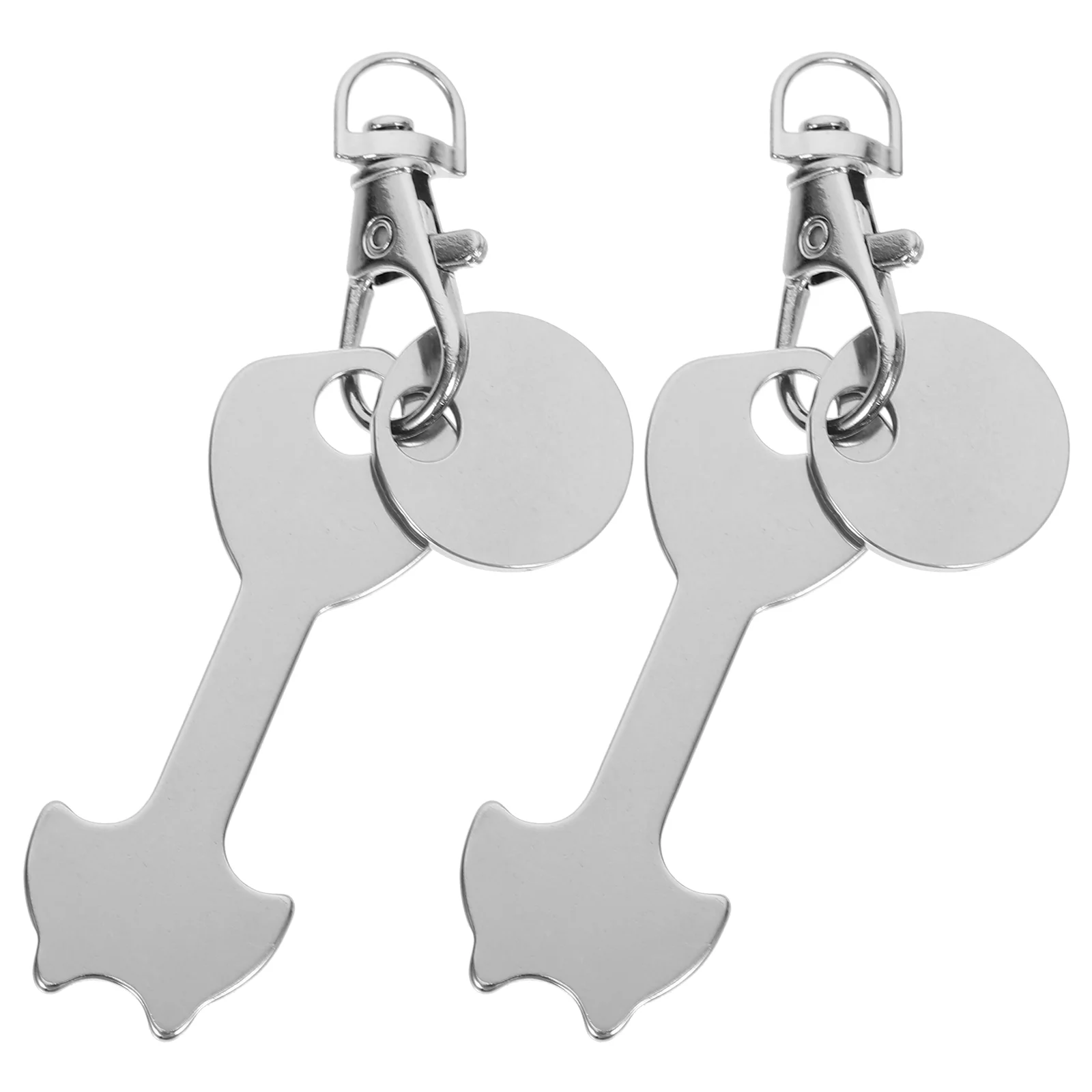

Shopping Keychain Trolley Cart Tokens Key Tokenquarter Rings Metal Ring Stainless Keychains Steel Chain Portable Changeholder