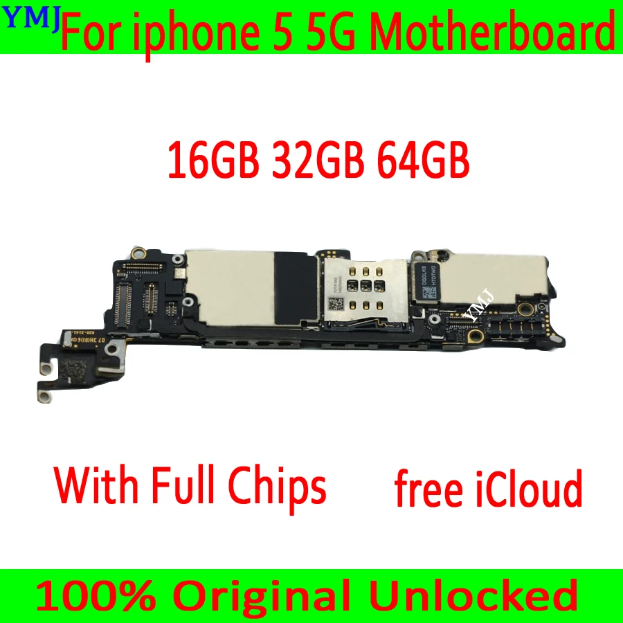 

Original Unlock Mainboard Clea ICloud For Iphone 5 Motherboard With IOS System For Iphone 5 Logic Board 16GB 32GB 64GB 100% Test