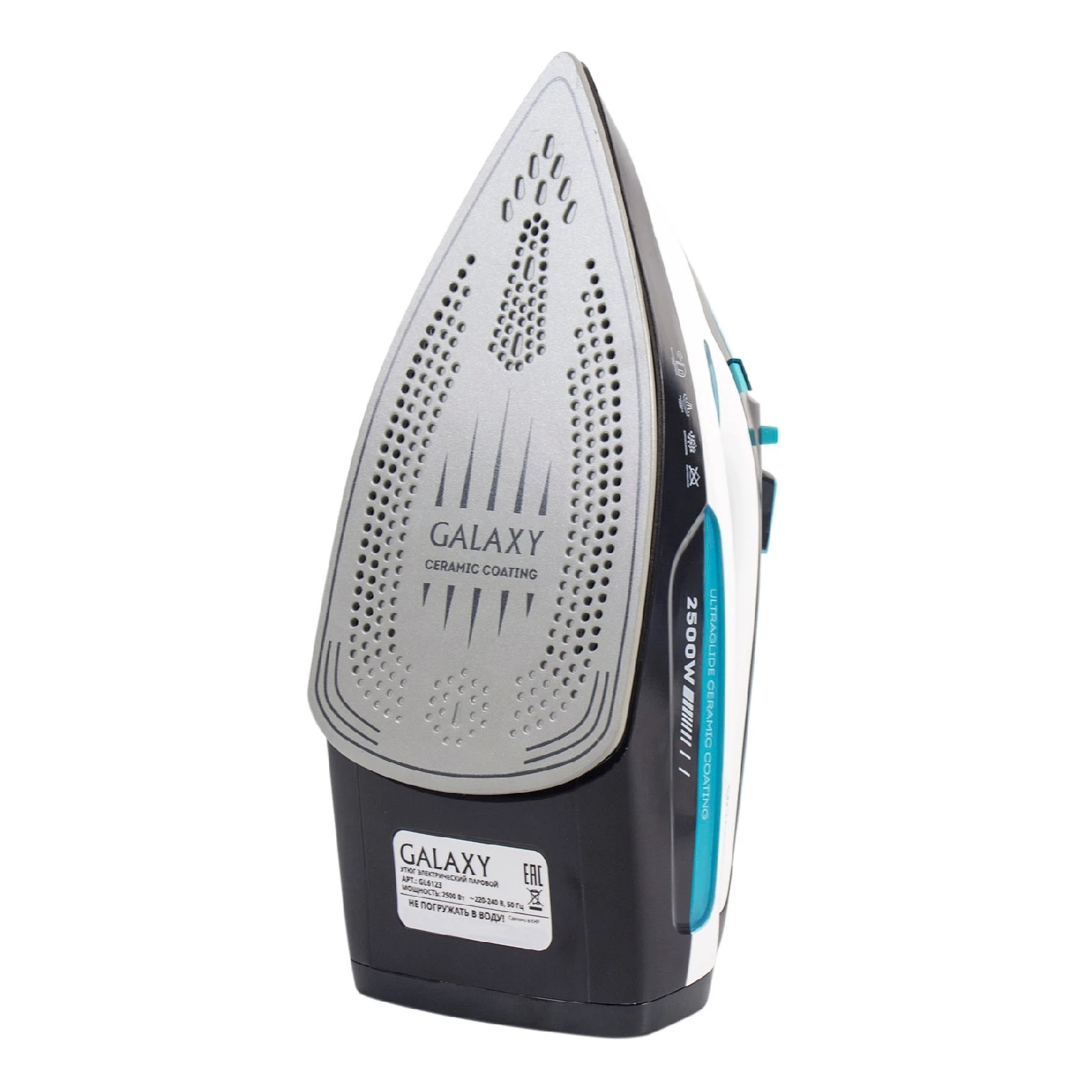 Утюг Galaxy GL6123 (Мощность 2500 Вт резервуар для воды 470 мл автоотключение паровой удар