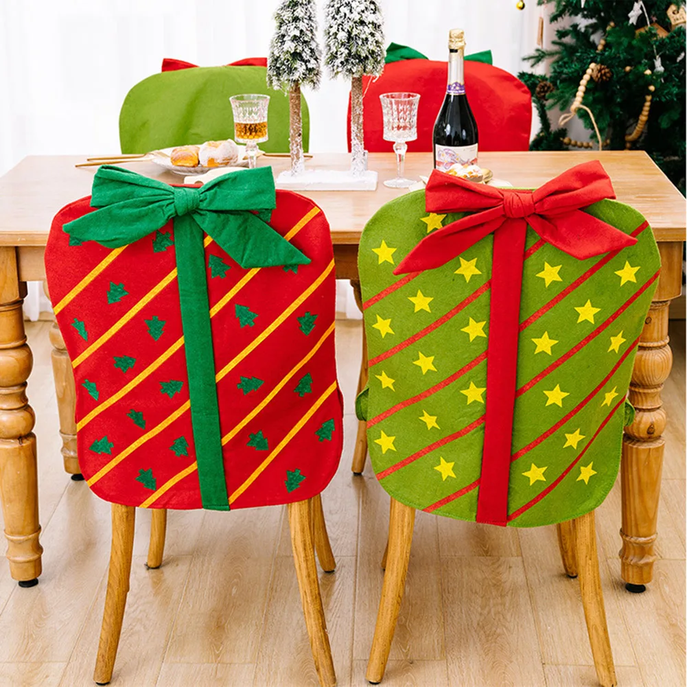 

1PC Non-woven Chair Cover Christmas Decoration for Home Table Dinner Chair Back Decor New Year Party Supplies Xmas 2023
