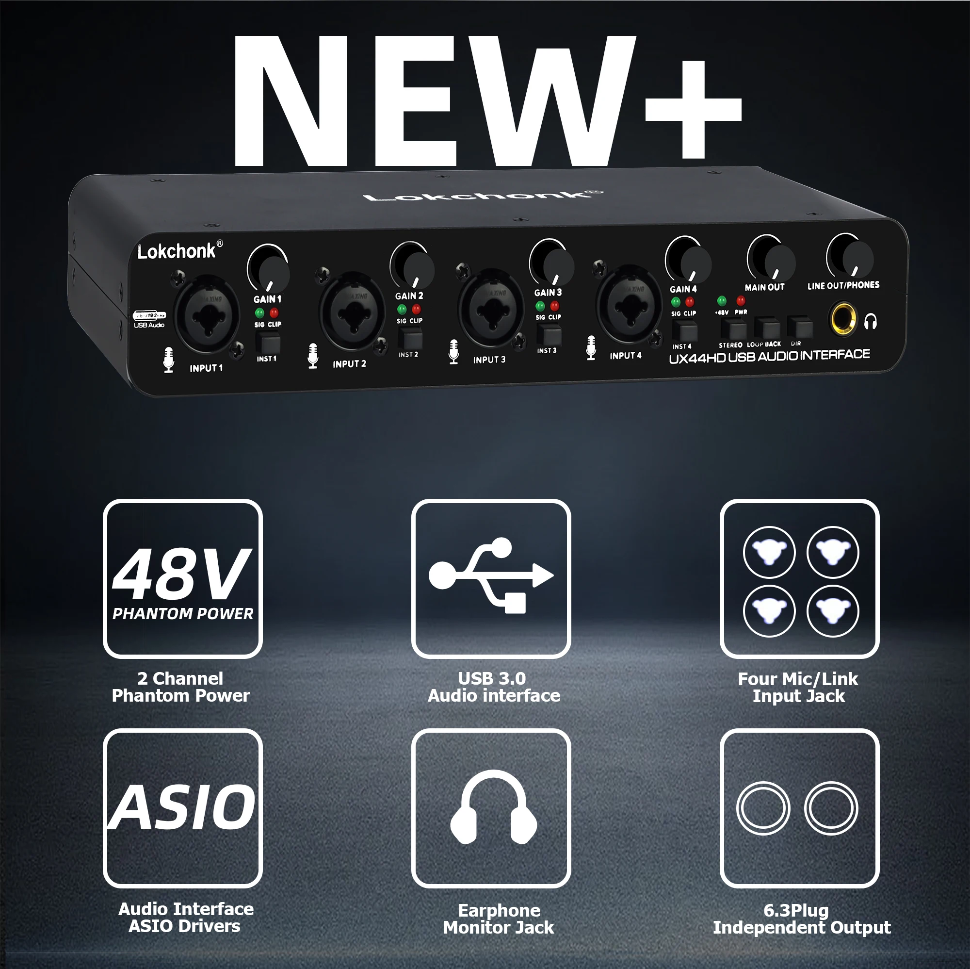 Микшер Ux44 С Аудиоинтерфейсом 4-канальный