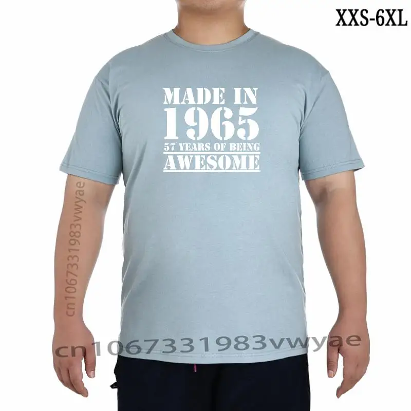 

Made In 1965 Awesome T Shirt Men Cotton Short Sleeve 57 Years Old Tshirt Tshirt Camiseta Clothing Funny New Birthday Gift