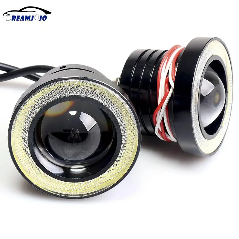 

1PC/2Pcs Car COB 15W White Angel Eye DRL Driving Projector Signal Bulbs Fog Lamps Light LED Fog Light Auto Tuning Car Lamp