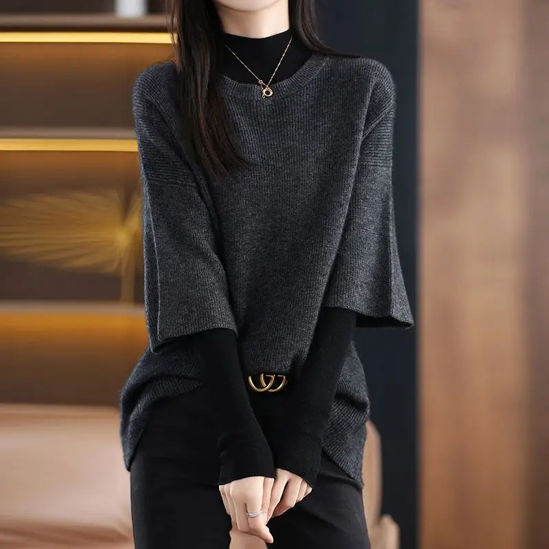 Autumn Winter New Fashion Simple Style Loose Knitted Sweater Vests Women Casual Solid All Match Pullover Waistcoat Tops Clothing images - 6