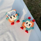 Силиконовый чехол для наушников Airpods 2, защитный чехол для Apple Airpods Pro 3, беспроводной ударопрочный 3D-чехол с Bluetooth для робота