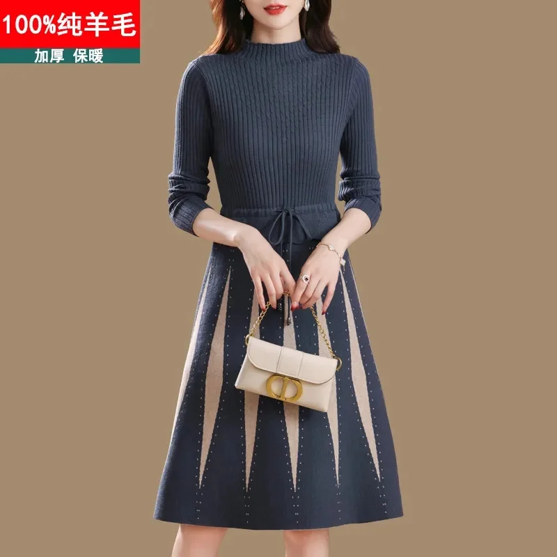 Новинка 2024 стильное платье-свитер на весну и осень женская одежда темпераментное