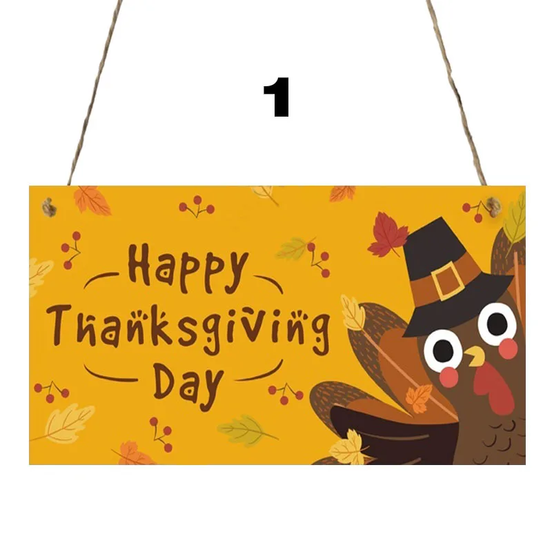 

16 Kind of" Happy Thanksgiving Day"Wooden Hanging Plaque Home Decoration