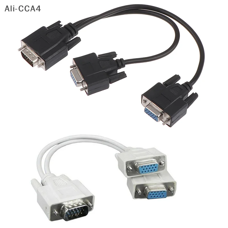 Разветвитель CCA4-15Pin VGA папа на 2 мама разветвитель кабель видеомонитора