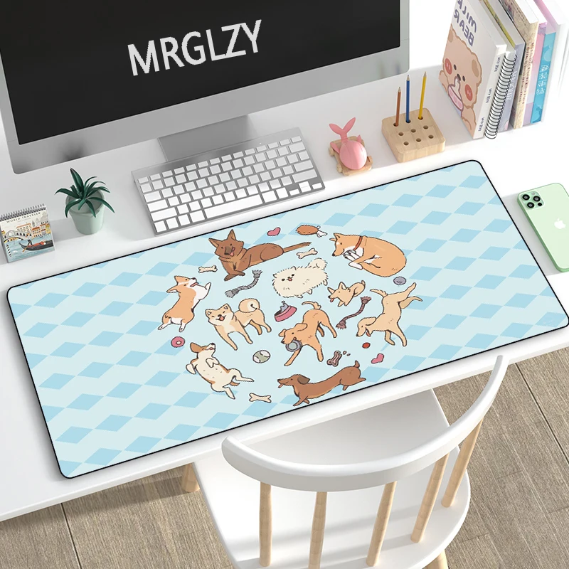 Cute Shiba Inu Multi-size Gaming Accessoroes Dog Pink Anime Mouse Pad Large Mousepads Laptop Gamer Mechanical Keyboard Desk Mat