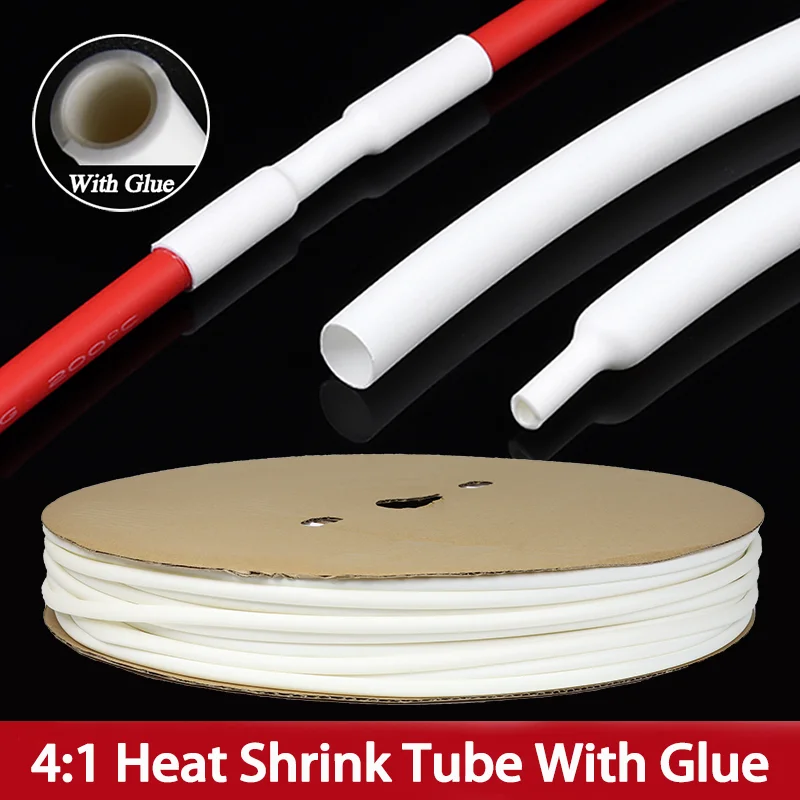 

Термоусадочная трубка 4:1 белая 4-20мм PE+EVA