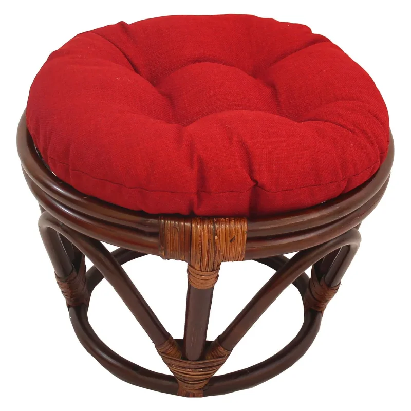 

International Caravan Bali 18 in. Rattan Footstool Ottoman
