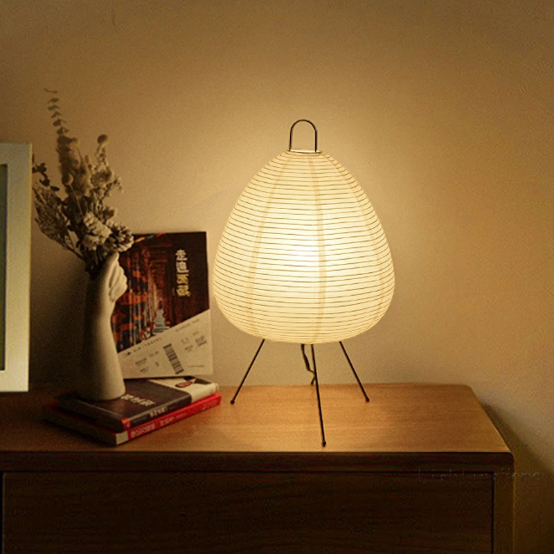 Japanischen Design Akari Wabi-sabi Yong Tisch Lampe Gedruckt Reis Papier Lampe Schlafzimmer Desktop Dekoration Tisch Lampe