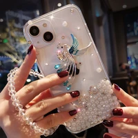new luxury gems crystal diamond jewelry for iphone 13 12 11 with bracelet lanyard case for iphone 11 12 13 pro max phone case