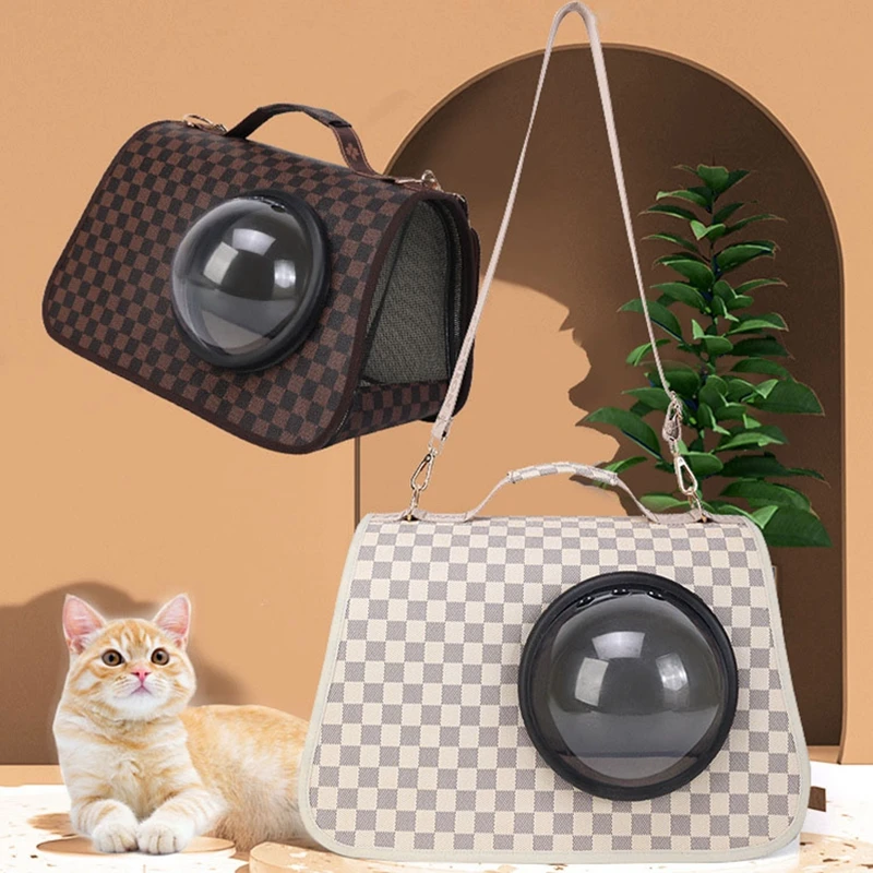 

Рюкзак для домашних животных из высококачественного полиуретана, воздухопроницаемая переноска для кошек, уличная сумка через плечо в виде ...